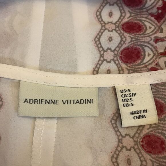 Adrienne Vittadini long sleeve sheer paisley blouse Size S EUC - Picture 8 of 8